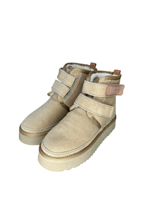UGG Tan Neumel Platform Zip Suede Booties Size 7