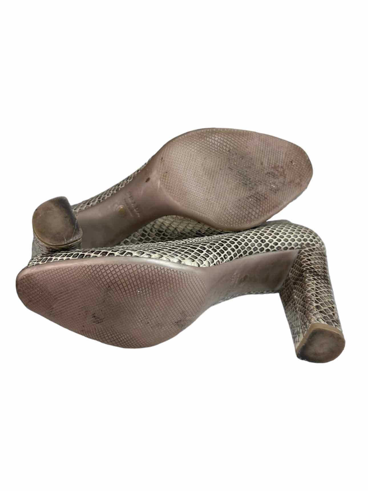 PRADA Donna Miele Genuine Snakeskin Pumps Size 37.5