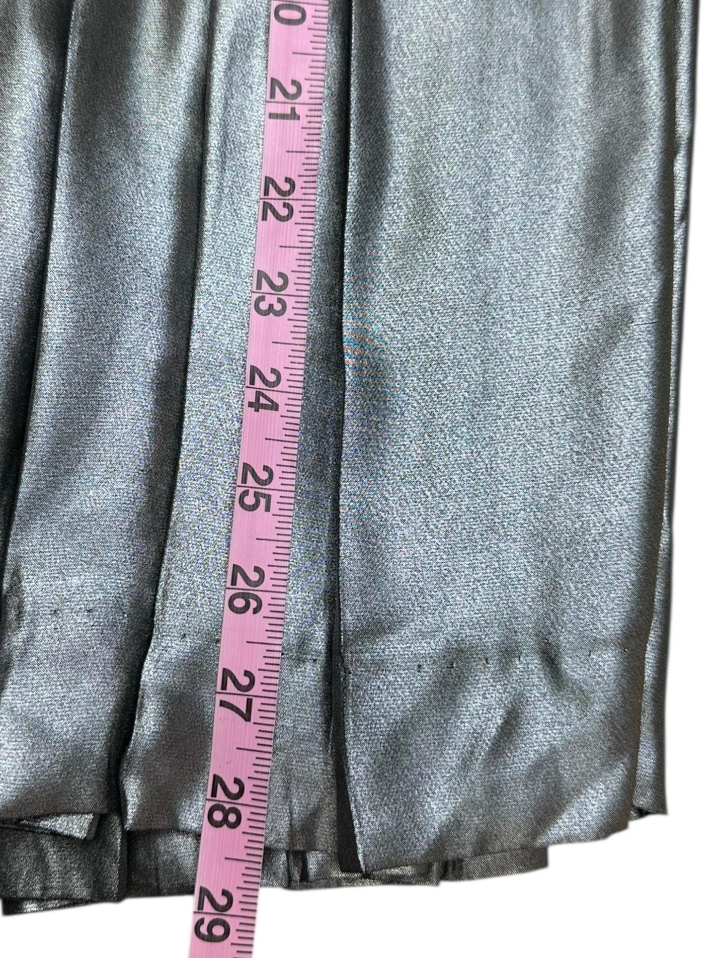 EQUIPMENT Metallic Silver Pleated Culottes Size S