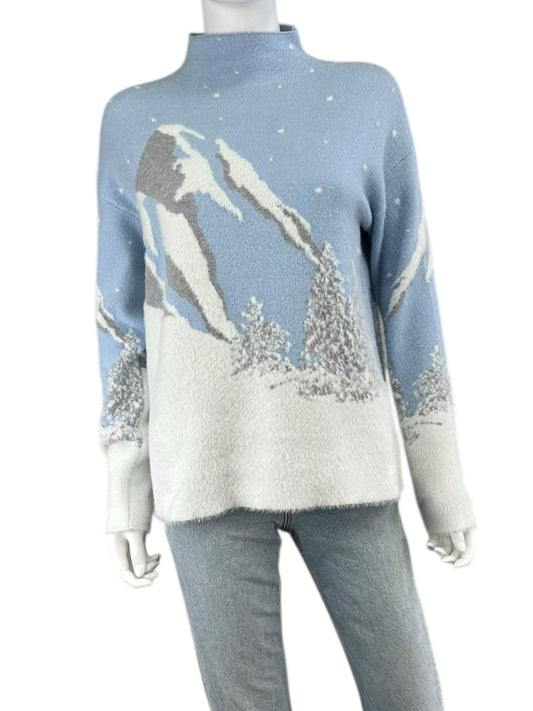 RACHEL ZOE Winter Mountain Range Sweater Size S