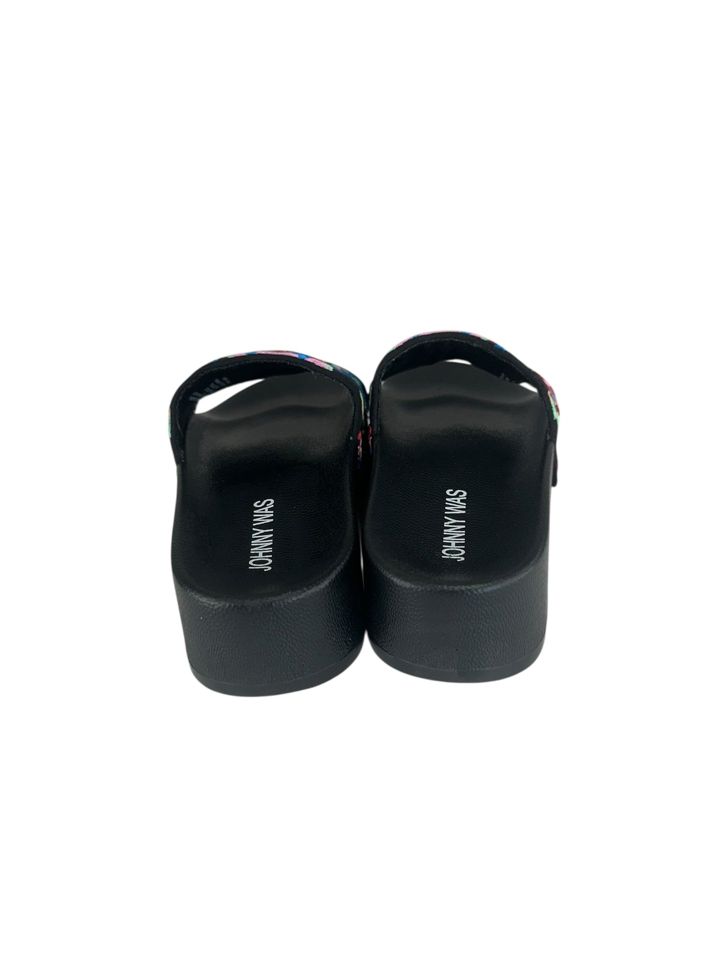 Johnny Was Black Calanthe Platform Sandal Size 6