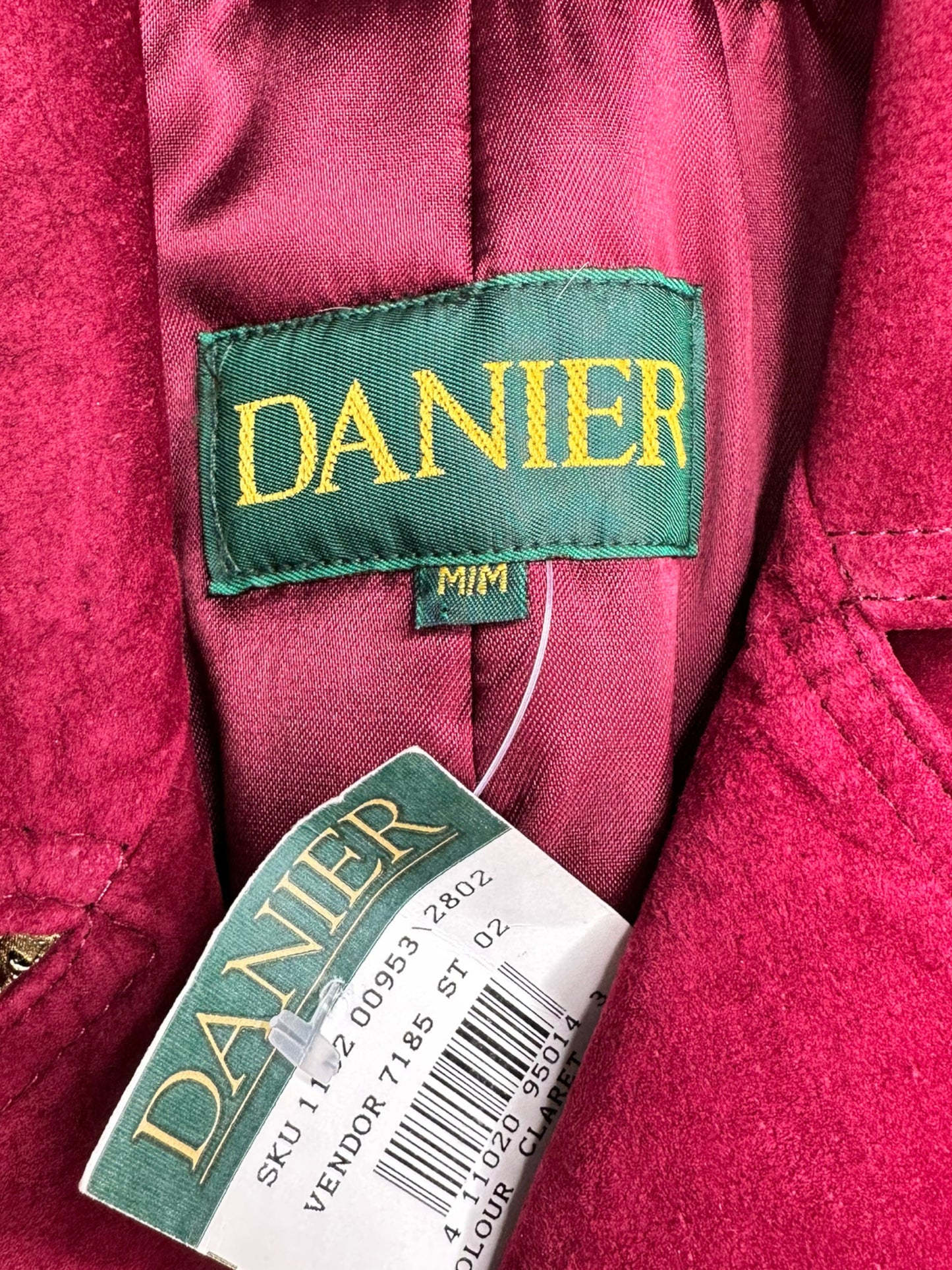 Danier NWT Burgundy Leather Suede Coat Size M