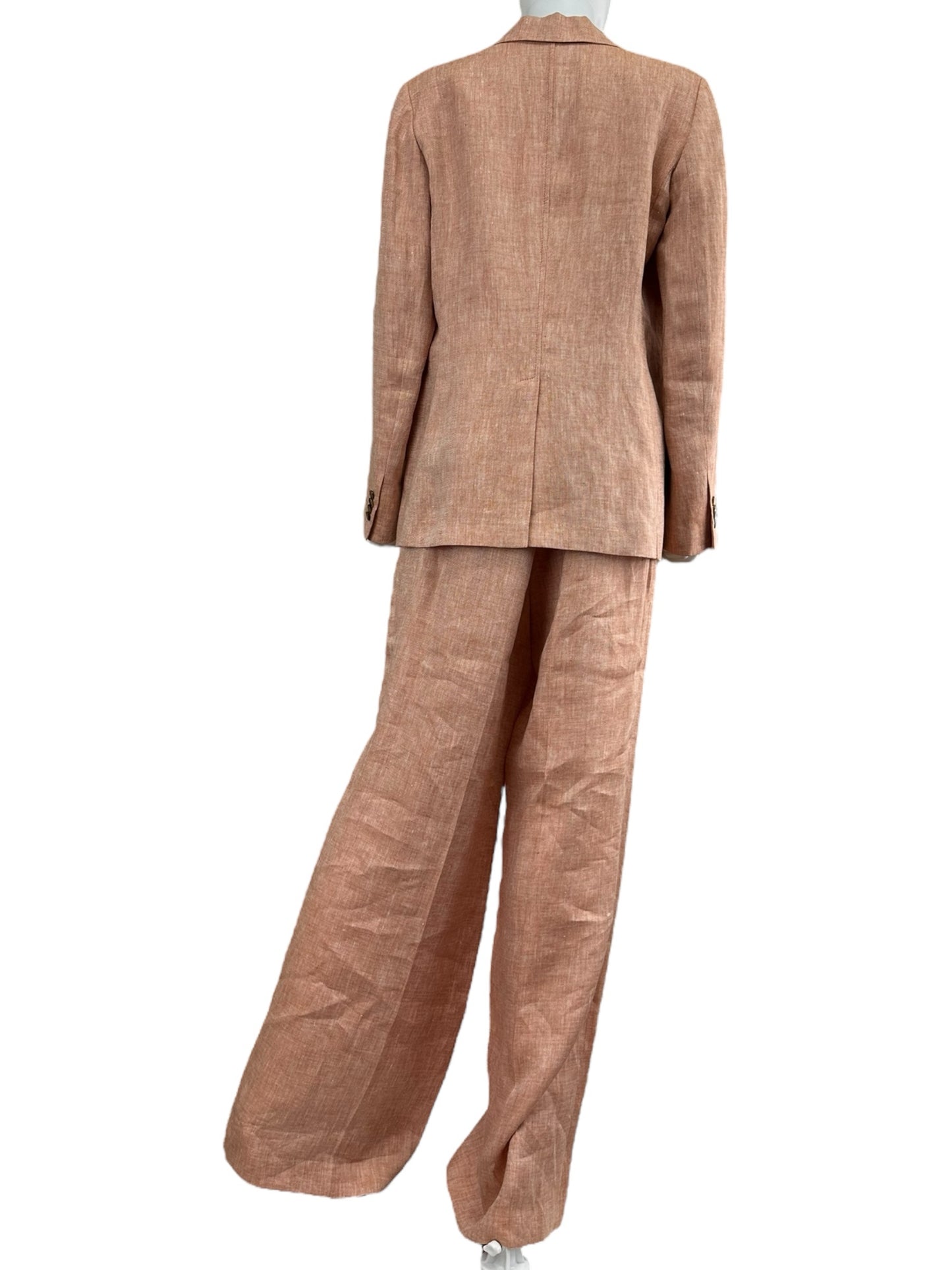 LAFAYETTE 148 NEW YORK Orange Linen 2 PC Blazer Set Size 10