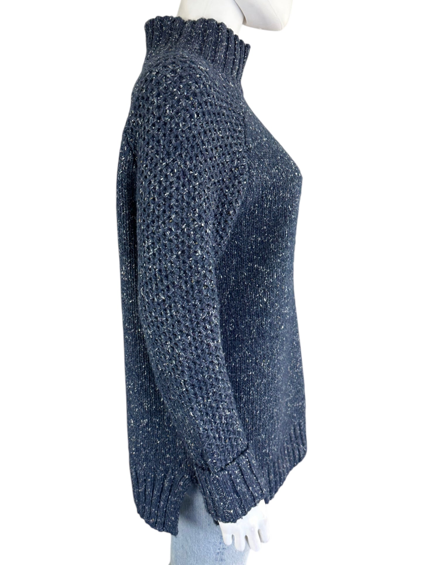 Prana Navy Blue Confetti Wool Sweater Size M