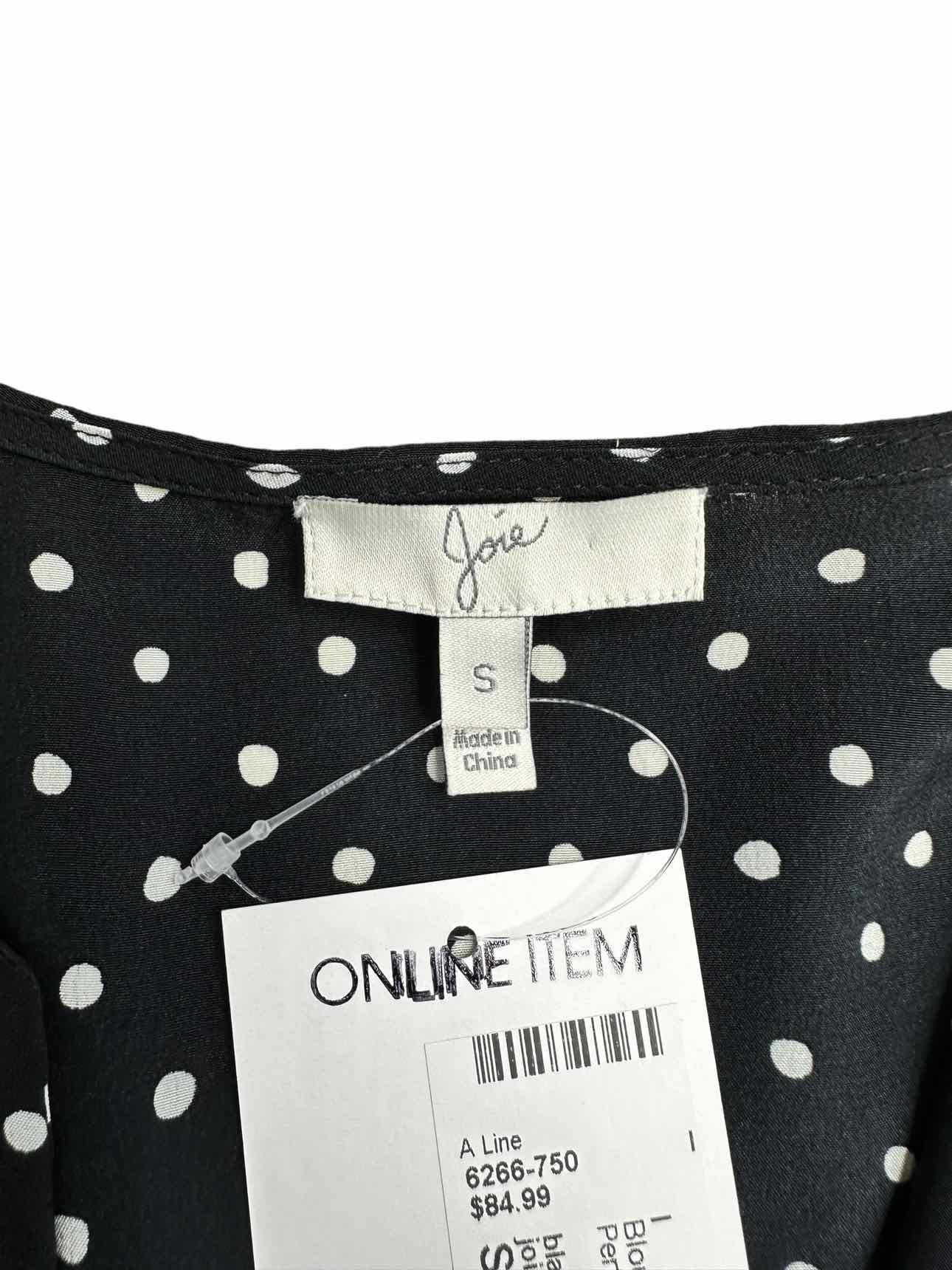 Joie 100% SILK Black White Dot Blouse Size S