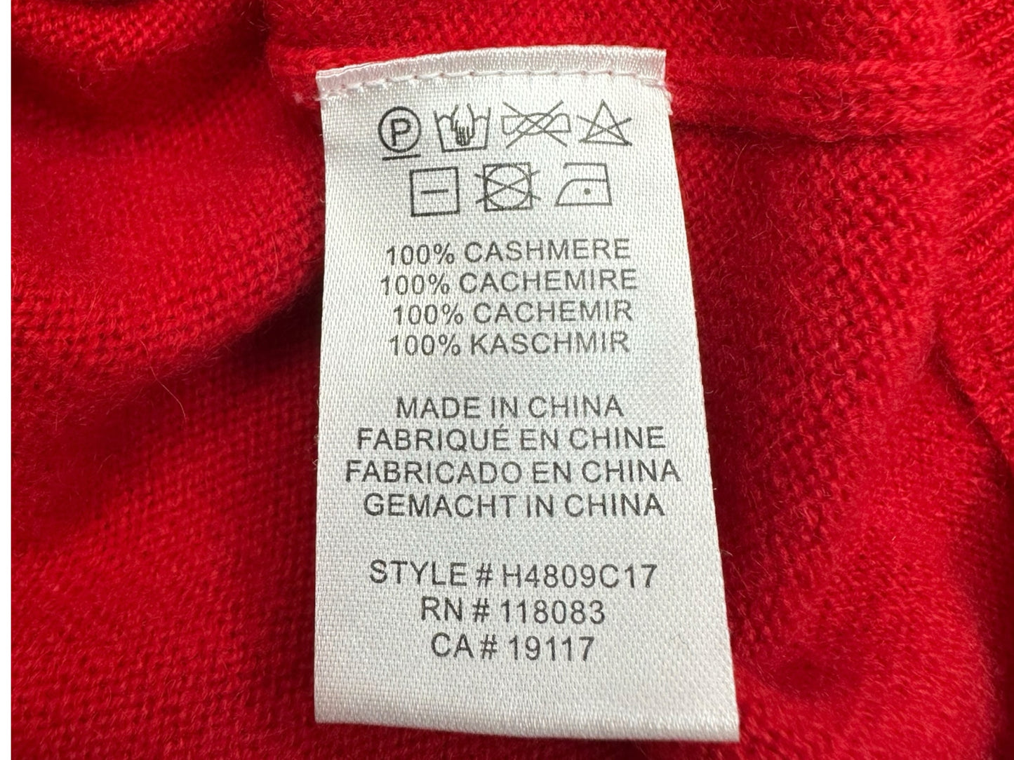 minnie rose Red 100% Cashmere Cold Shoulder Sweater Size S