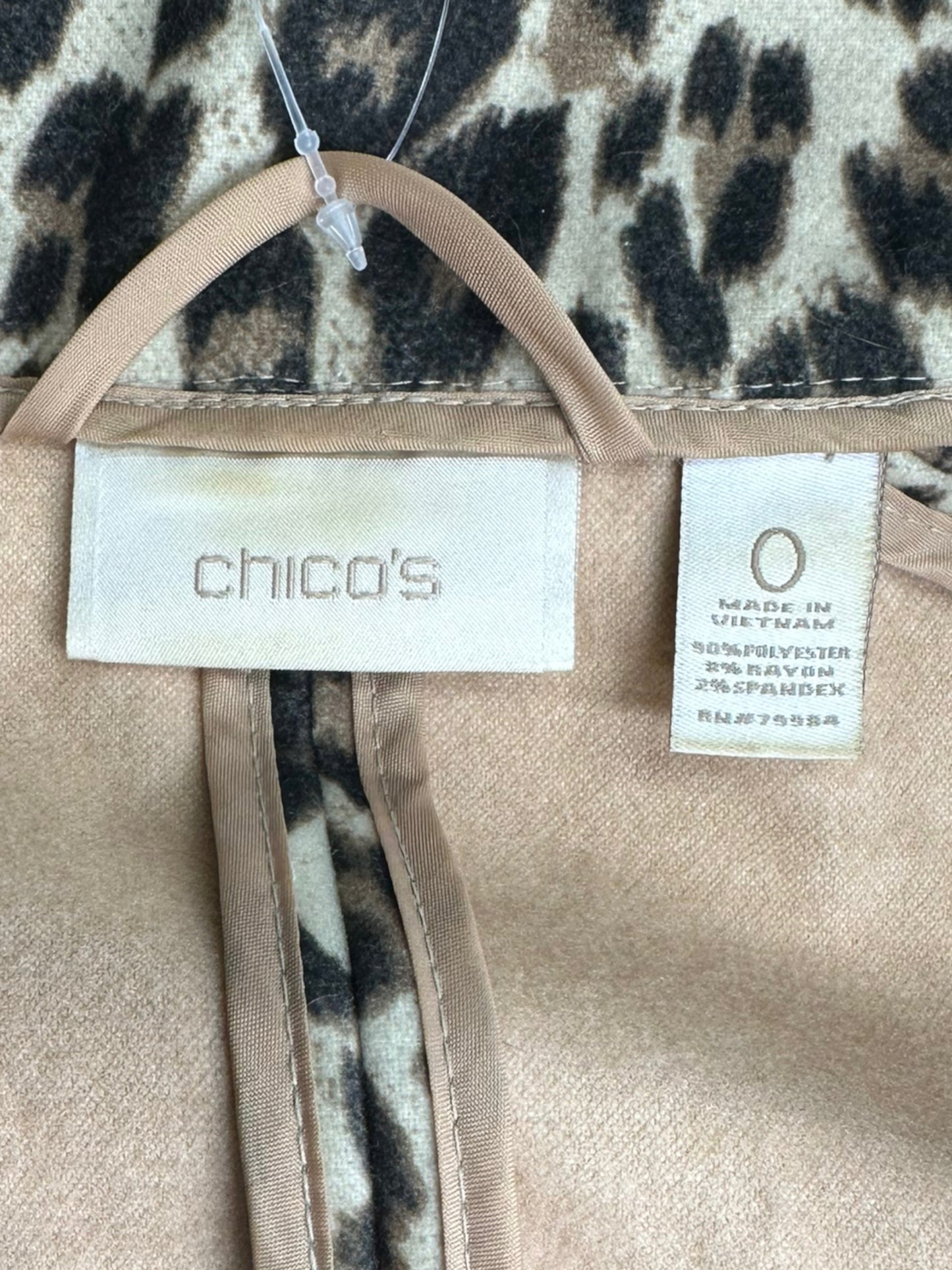 chicos Brown Leopard Print Coat Size S