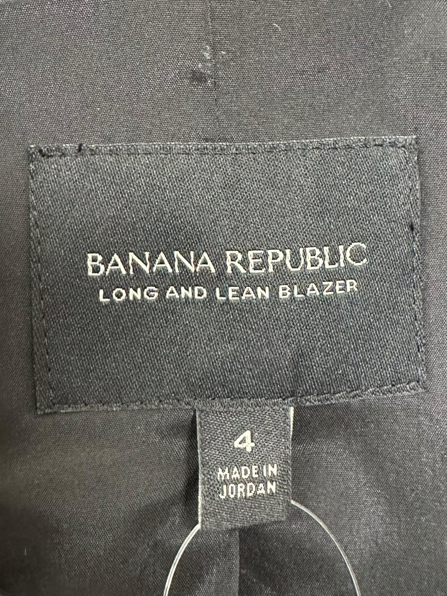 BANANA REPUBLIC Blue Plaid Long and Lean Blazer Size 4