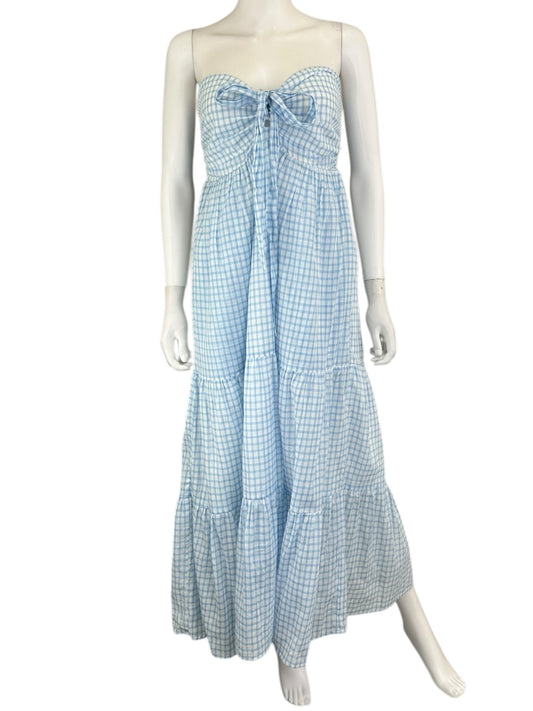 Saltwater Luxe NWT Blue Check Maxi Sundress Size XL