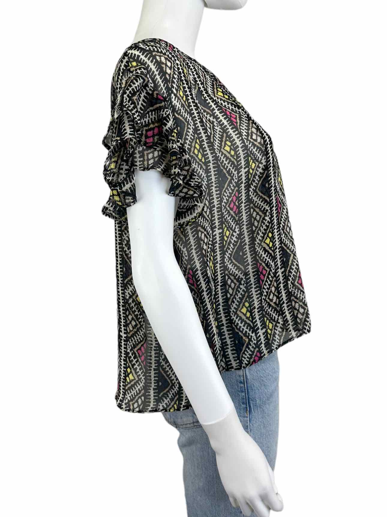 BCBGeneration NWT Black Boho Print Blouse Size S