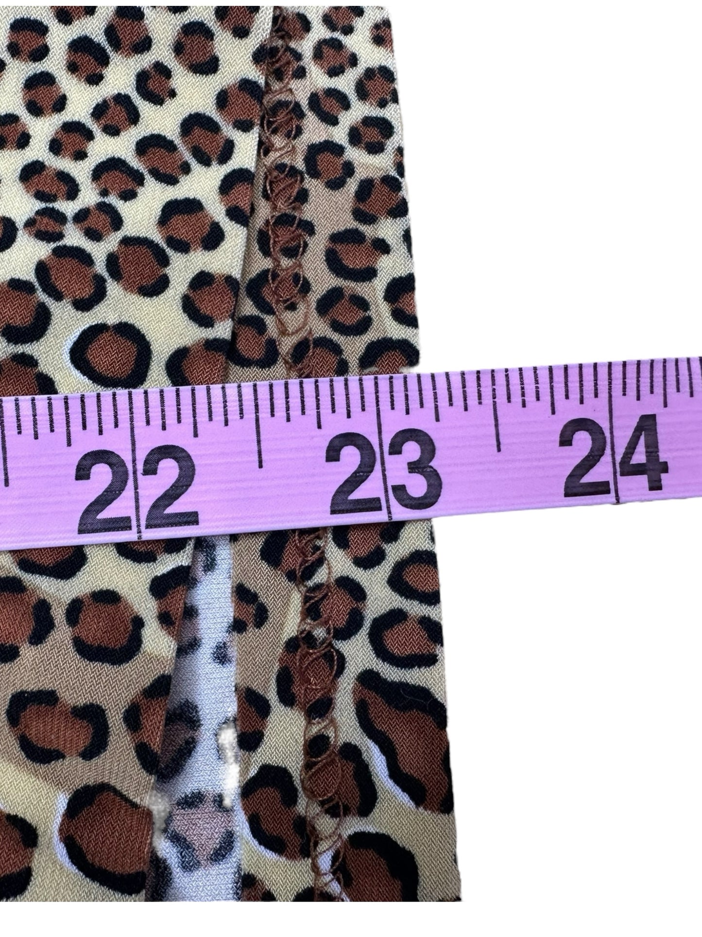 Norma Kamali Brown Leopard Print Knit Top Size L