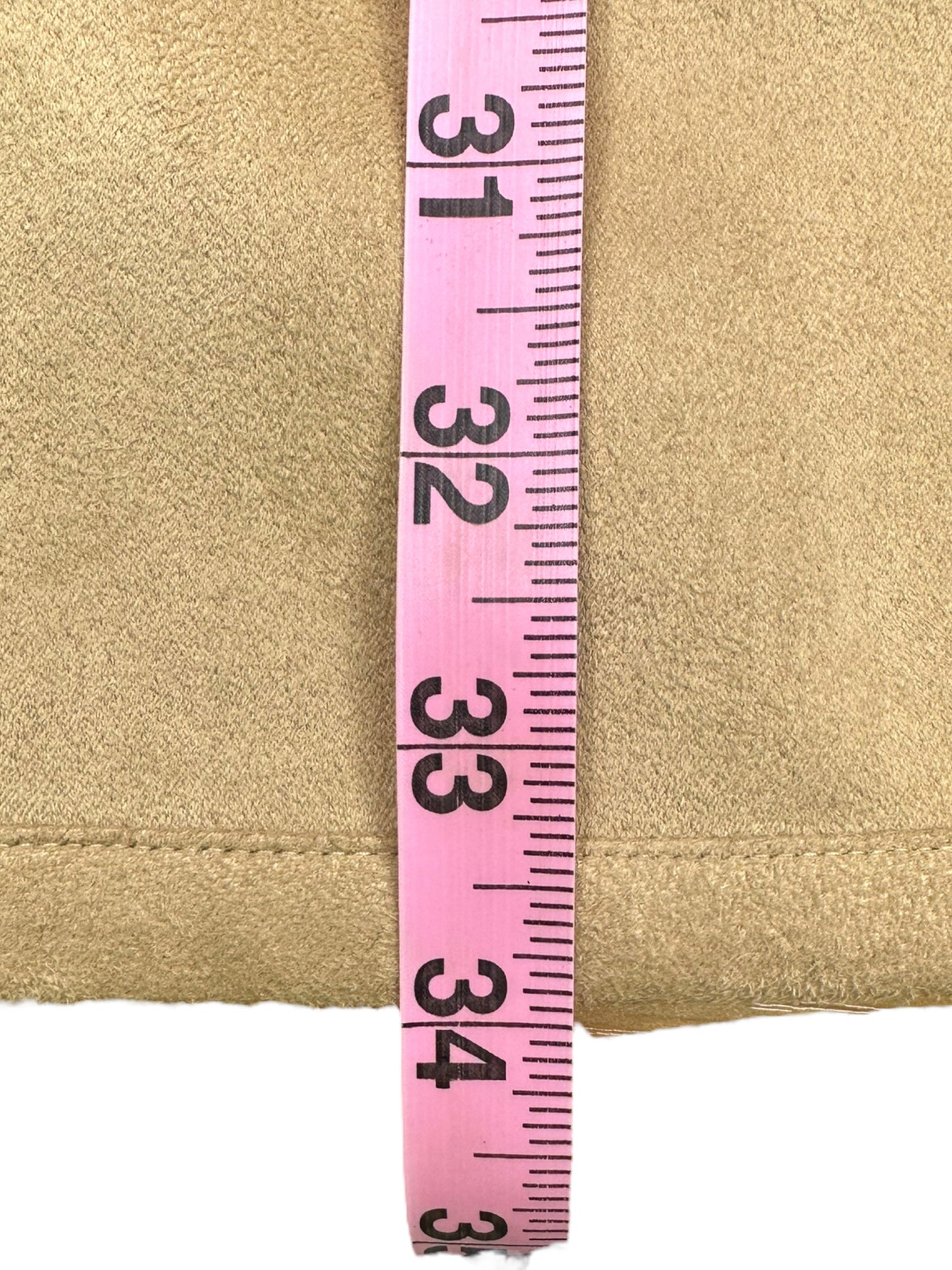 yansi fugel Tan Reversible Vegan Suede Silk Coat Size S