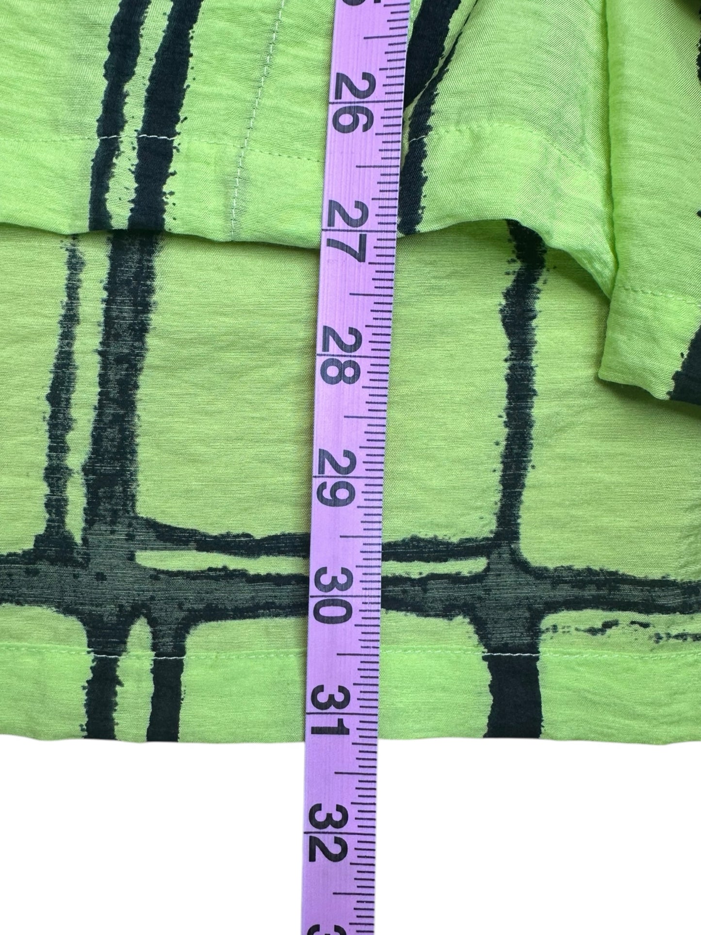 JOHN MARK NWT Neon Green Tunic Button Down Shirt Size L