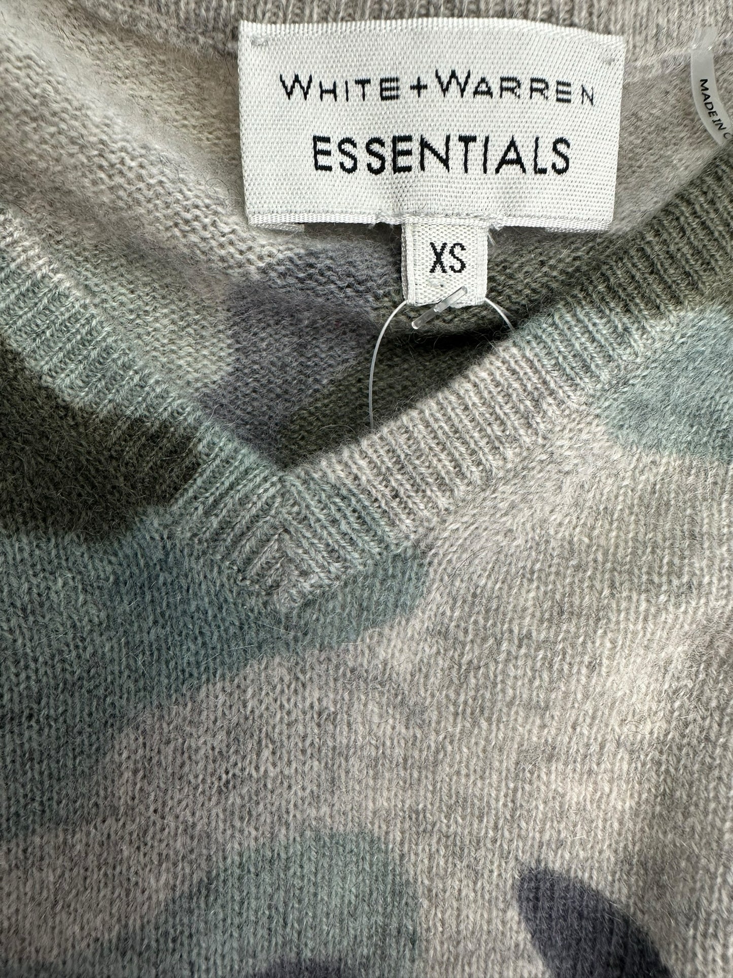 WHITE + WARREN Gray And Green Sweater Size XS