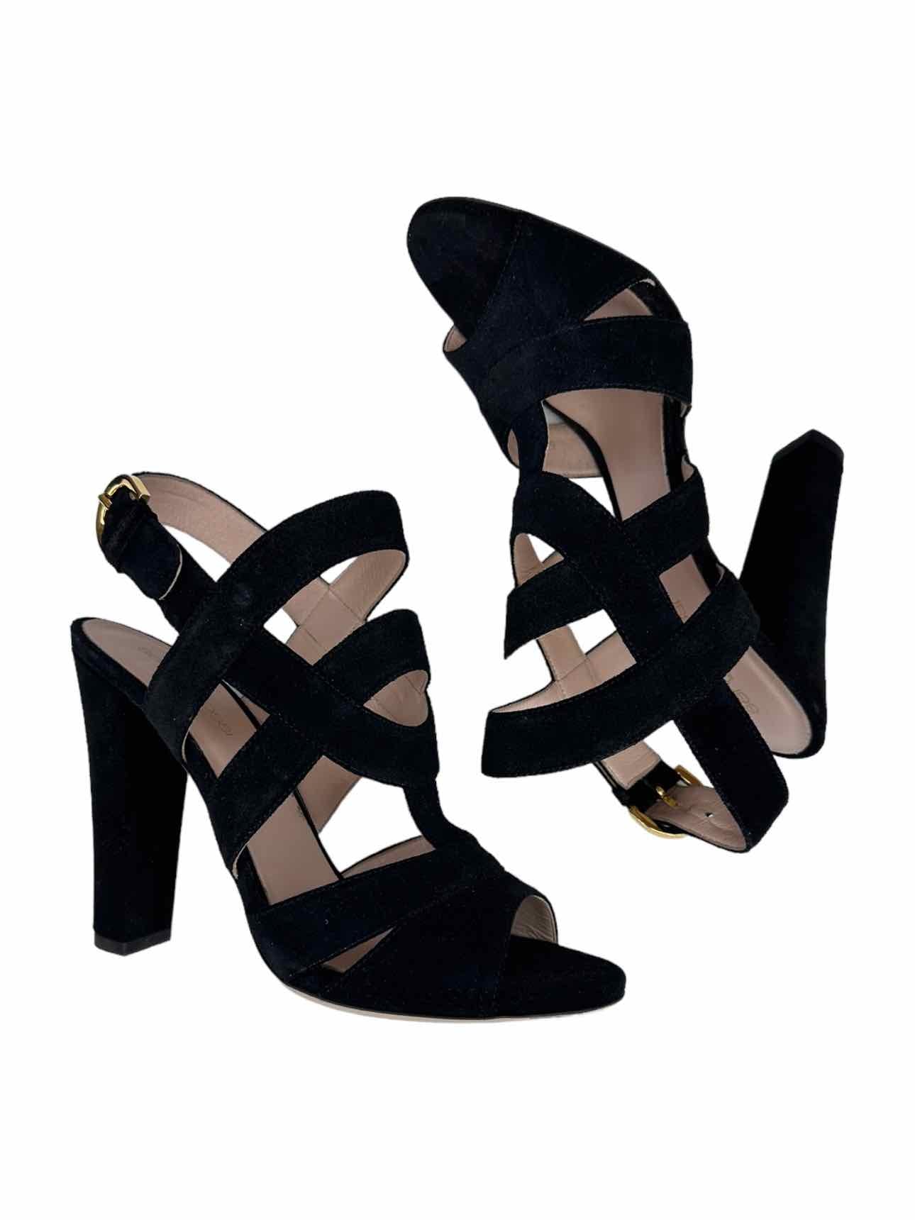 Sergio Rossi Black Suede Sandal Pump Size 38