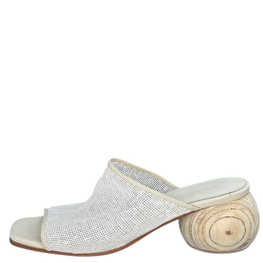 Huma Blanco White Mesh Milla Mule Sandals Size 38