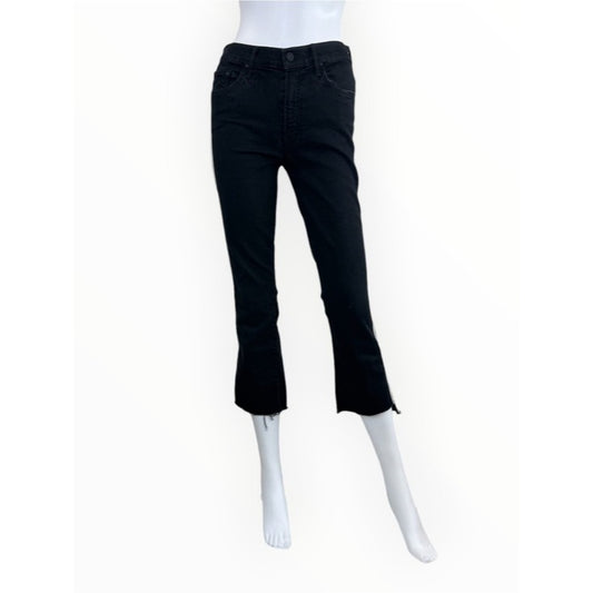 MOTHER Black Insider Crop Step Fray Jeans Size 27
