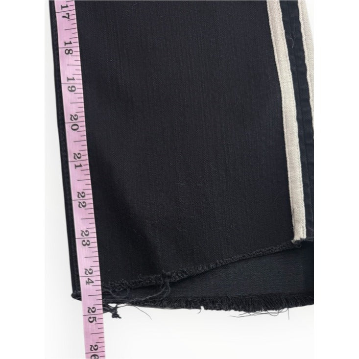 MOTHER Black Insider Crop Step Fray Jeans Size 27