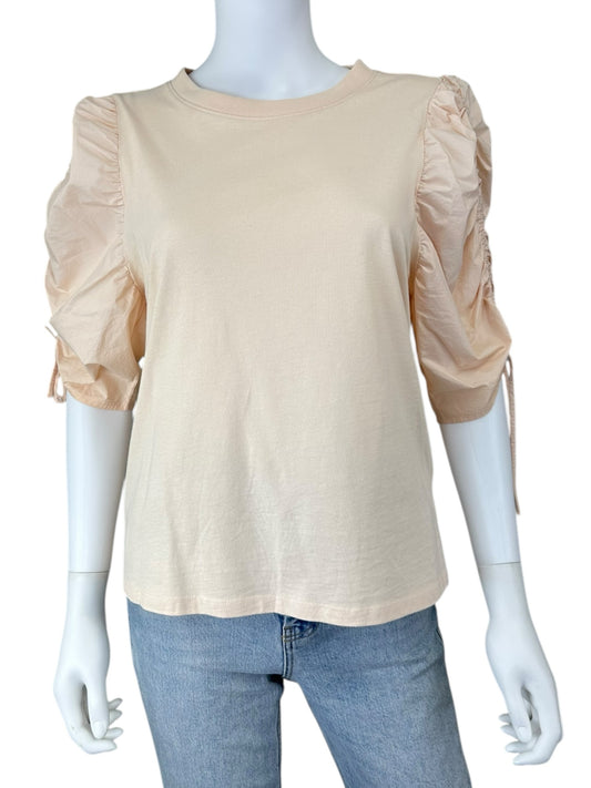FRAME Pink Puff Sleeve Blouse Size L