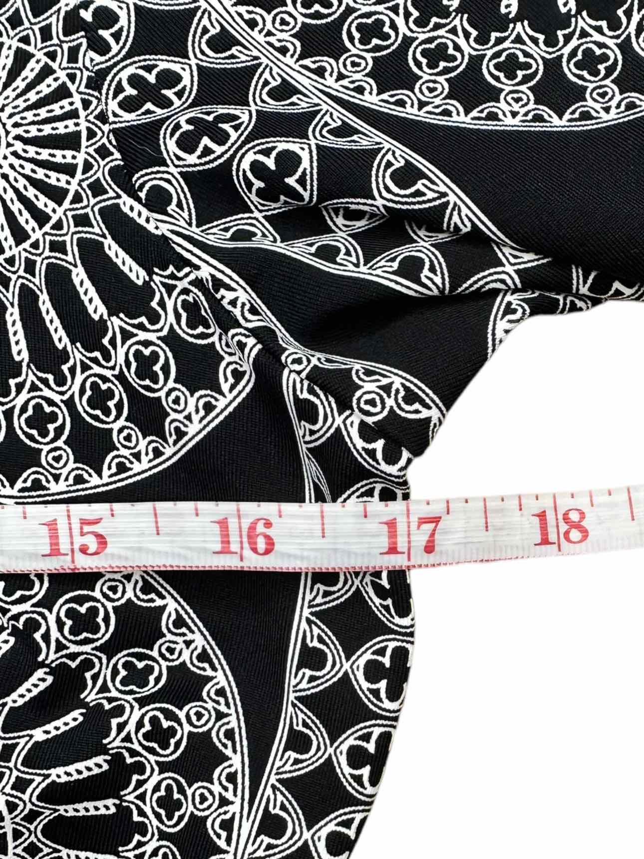J. McLaughlin Black Medallion Print Blouse Size S