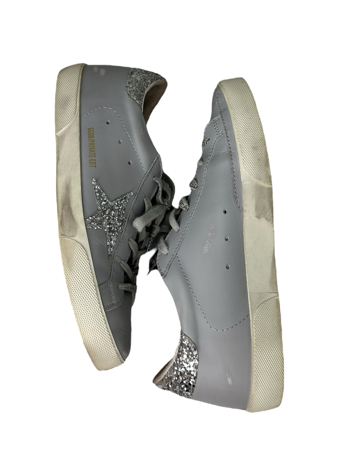 GOLDENGOOSE Grey Super-Star Leather Sneakers Size 40