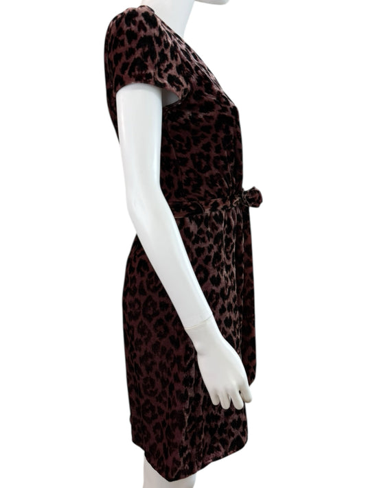 J. Crew Faux Wrap Mini Dress in Rose Leopard Size 0