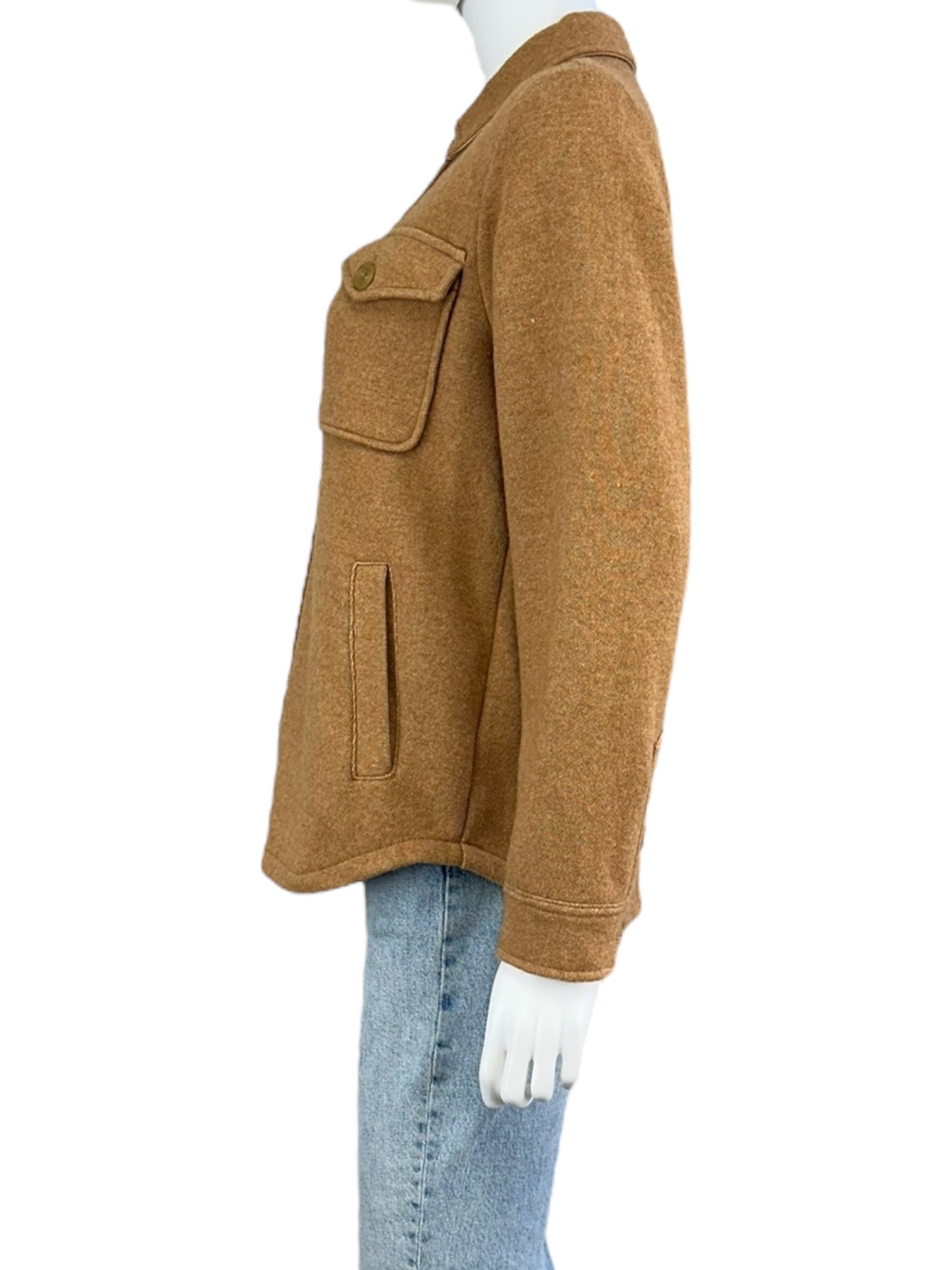 J. Crew Tan Wool Flannel Button-Down Size XS