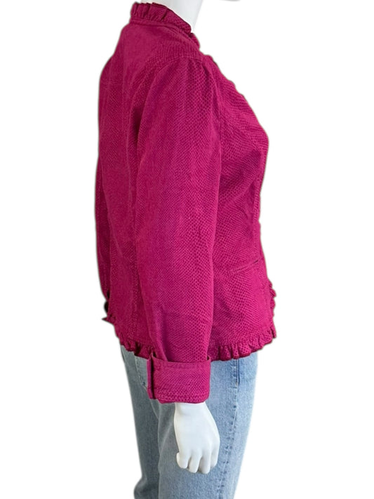 Chico's Pink Vegan Suede Jacket Size S