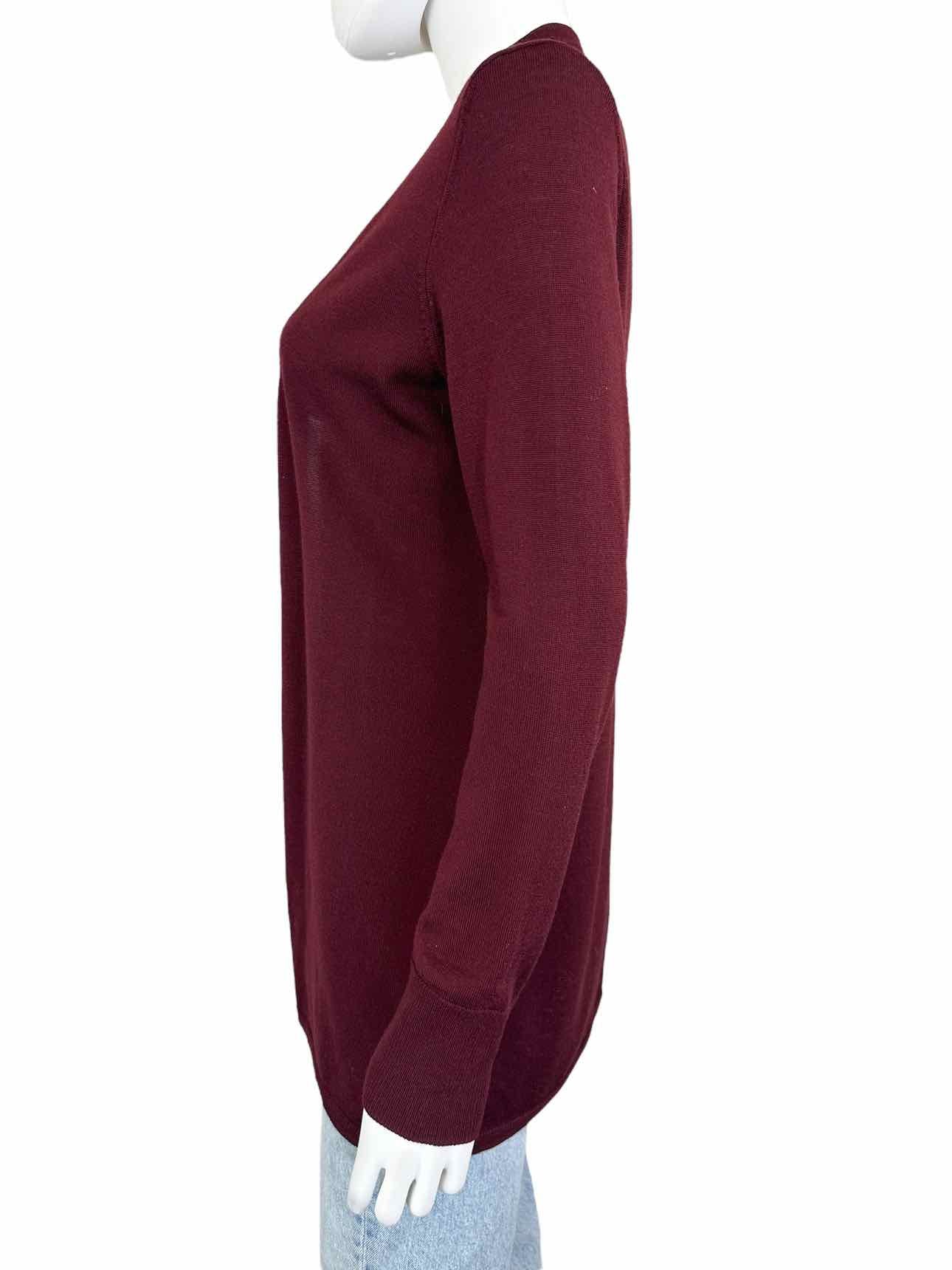 Talbots 100% Merino Wool Burgundy Cardigan Size S