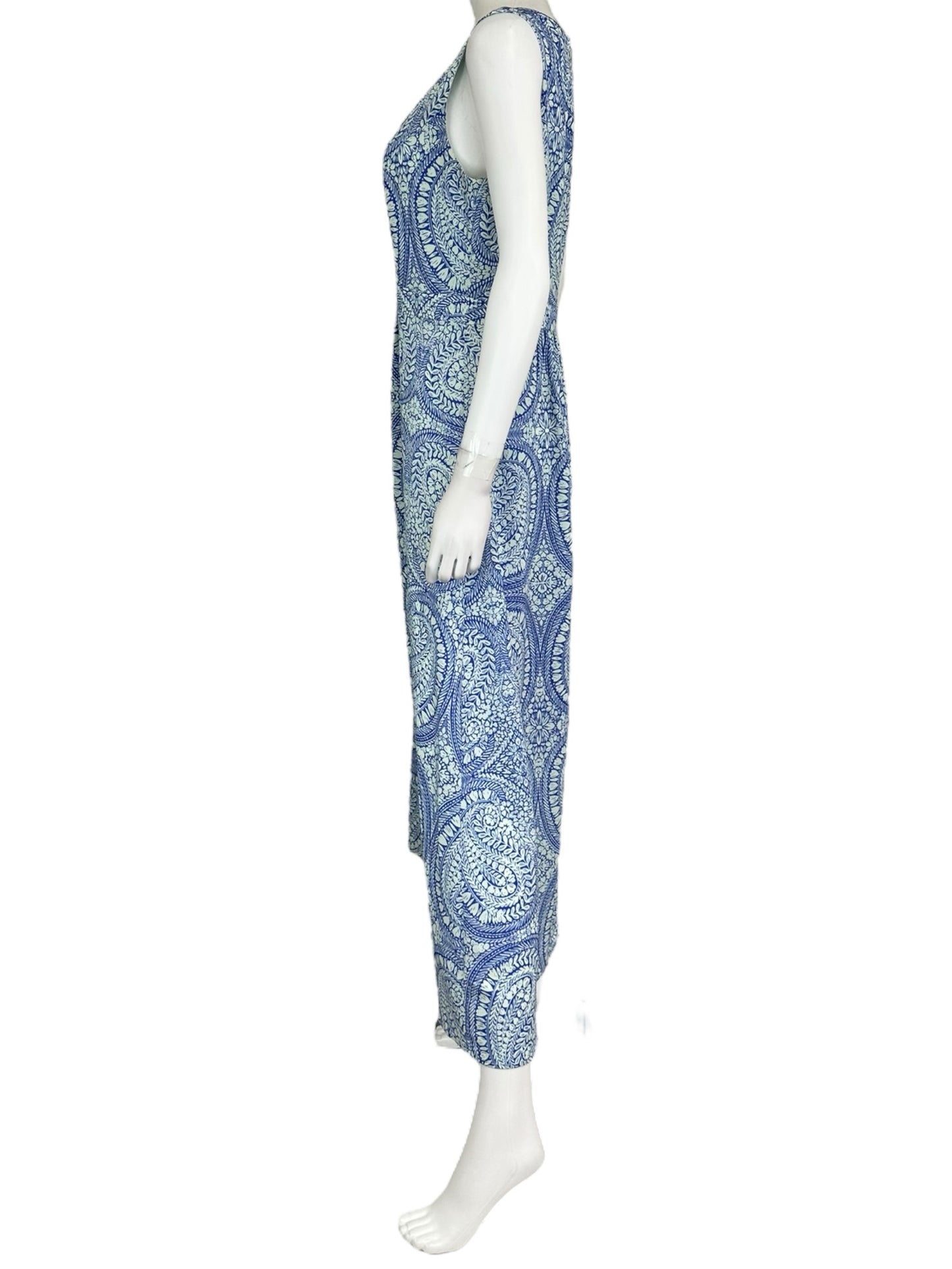 Talbots Blue and Mint Patterned Maxi Dress Size S