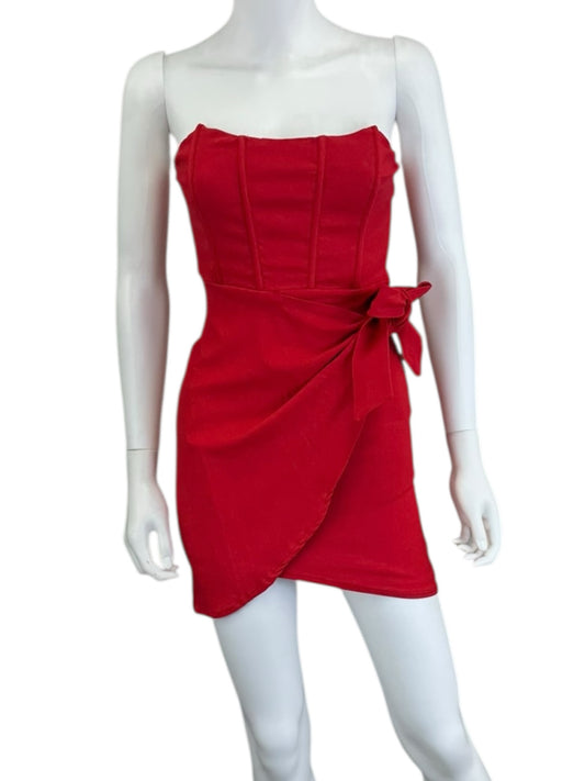 HELLO MOLLY NWT Red Strapless Mini Cocktail Dress Size 4