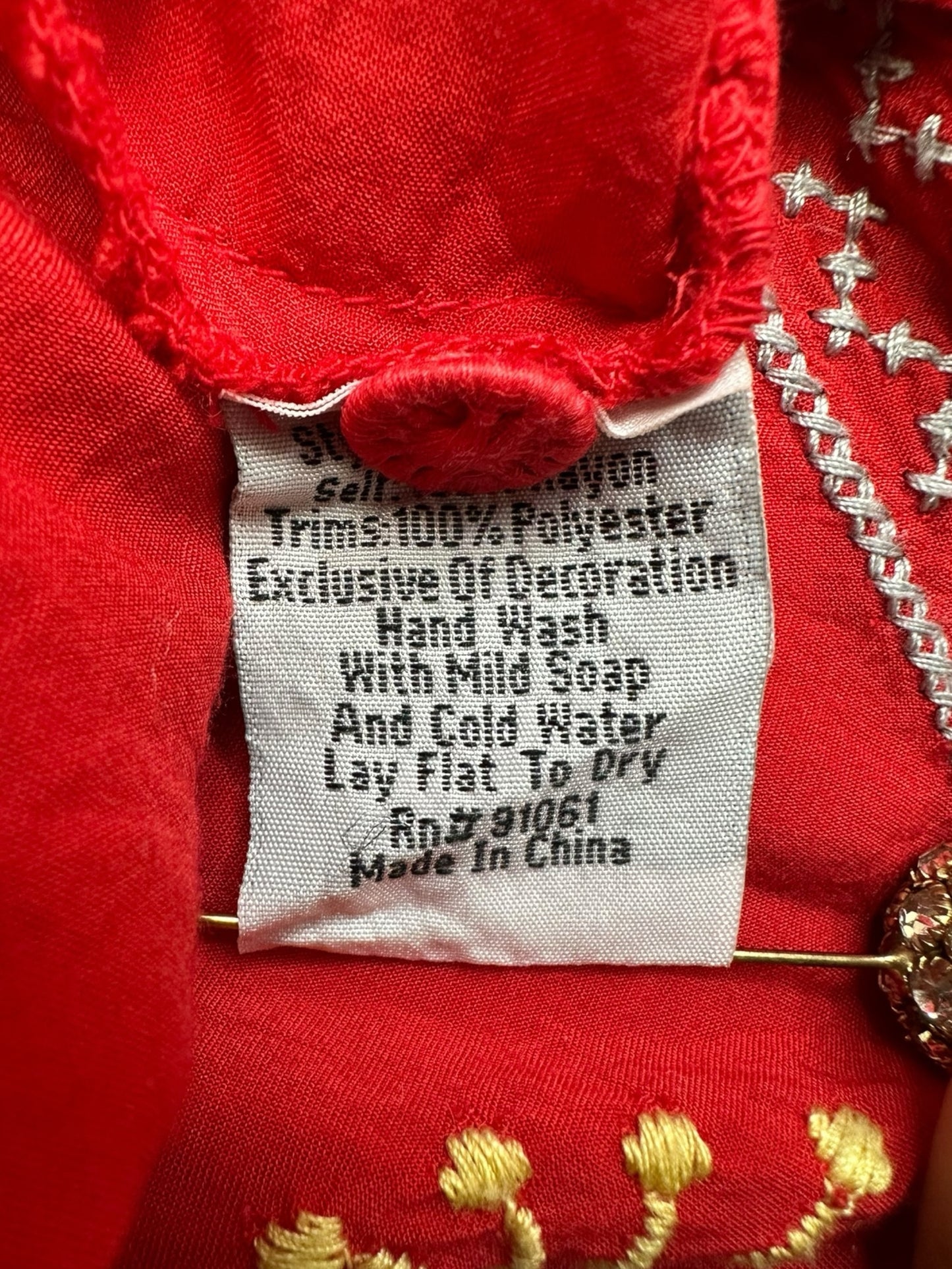 Johnny Was BIYA Red Embroidered Mini Dress Size XS