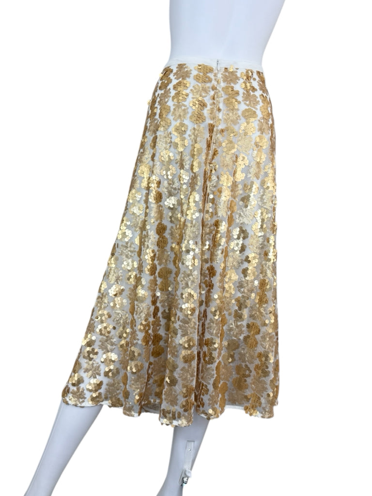 Seen WORN kept NWT Gold Sequin Amanda Midi Skirt Size 10