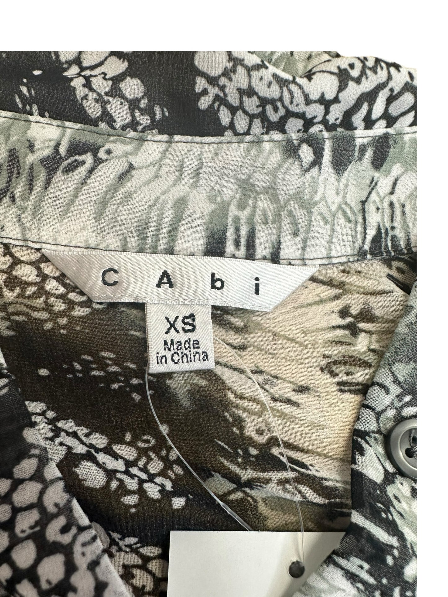 Cabi Black And White Sheer Button-Down Size XS