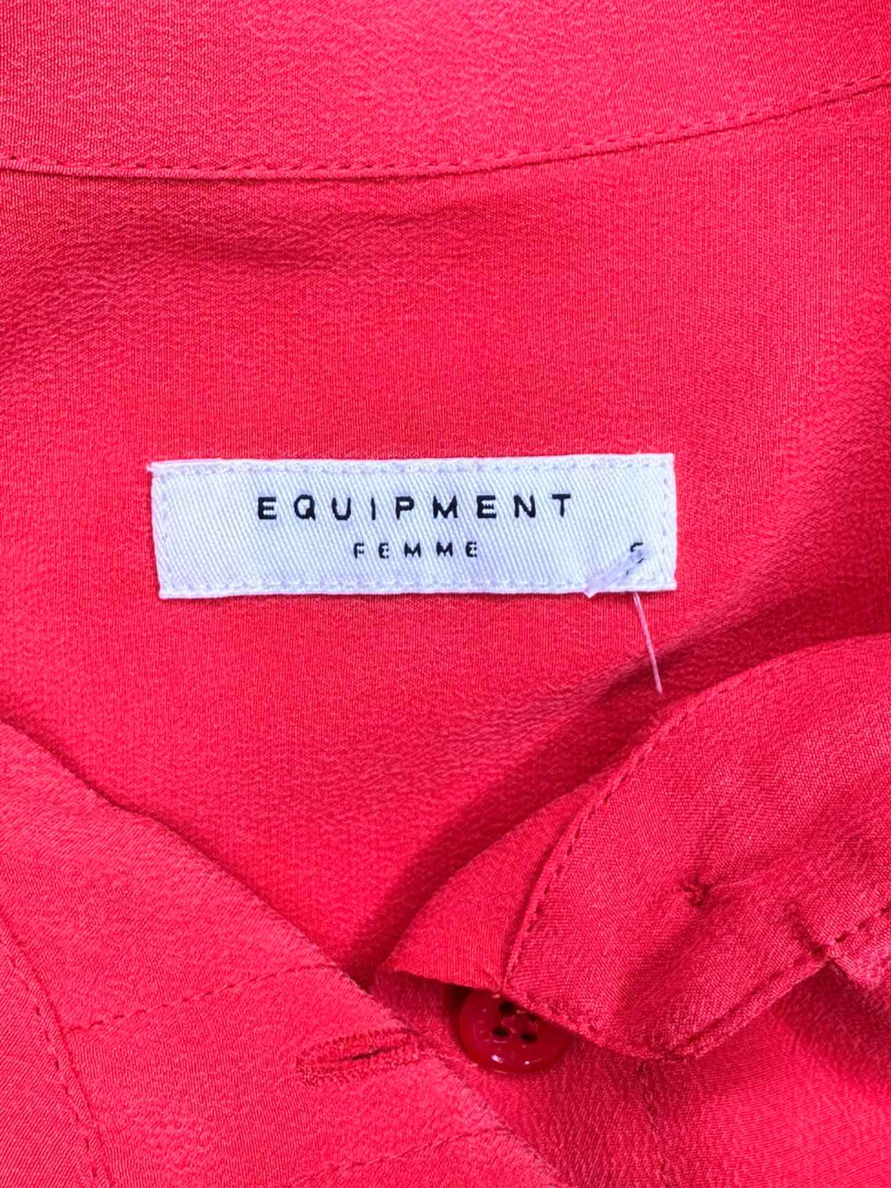 EQUIPMENT Coral Silk Button-down Shirt Size S