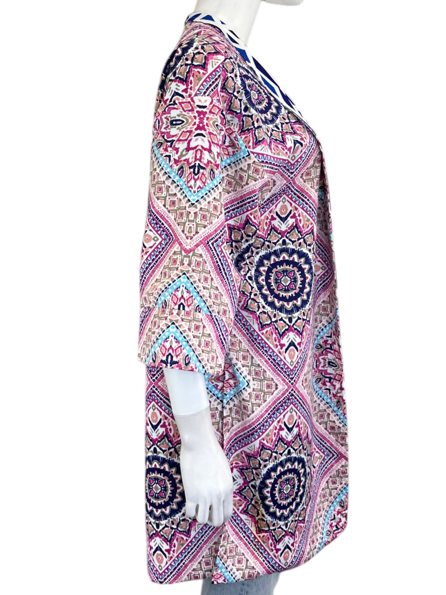 Chicos Blue Kimono Reversible Size M