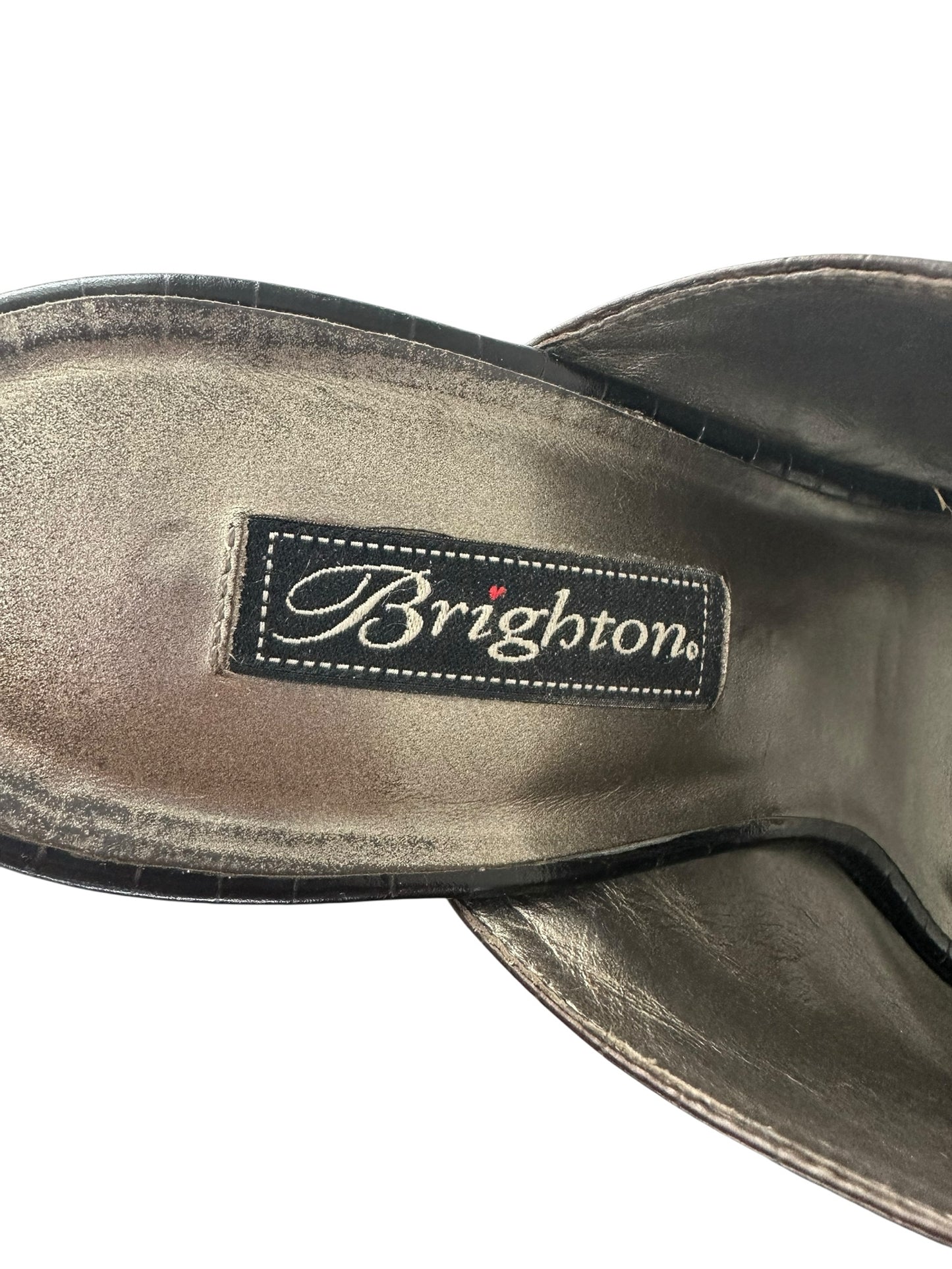 Brighton Green and Brown Croc Heels Size 11