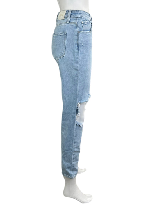 PAIGE Light Wash Sarah Slim Distressed Jeans Size 27