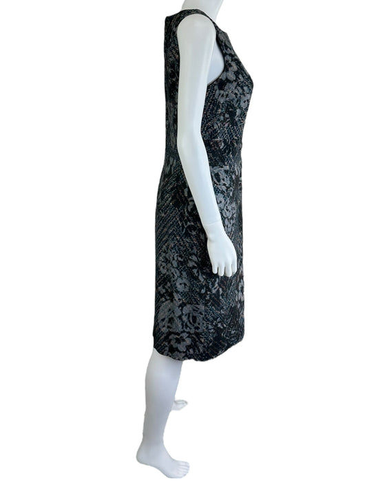 ANTONIO MELANI Navy Floral Midi Dress Size 8