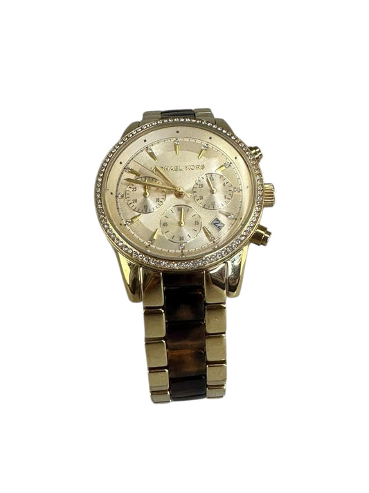 MICHAEL KORS Ritz Tortise Chronograph Crystallized Watch