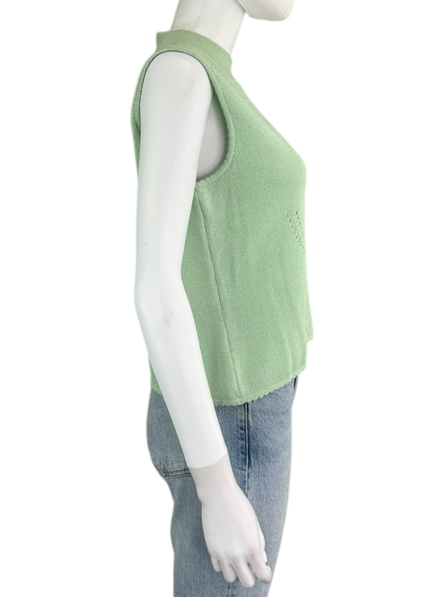 St. John Light Green Knit Tank Size S