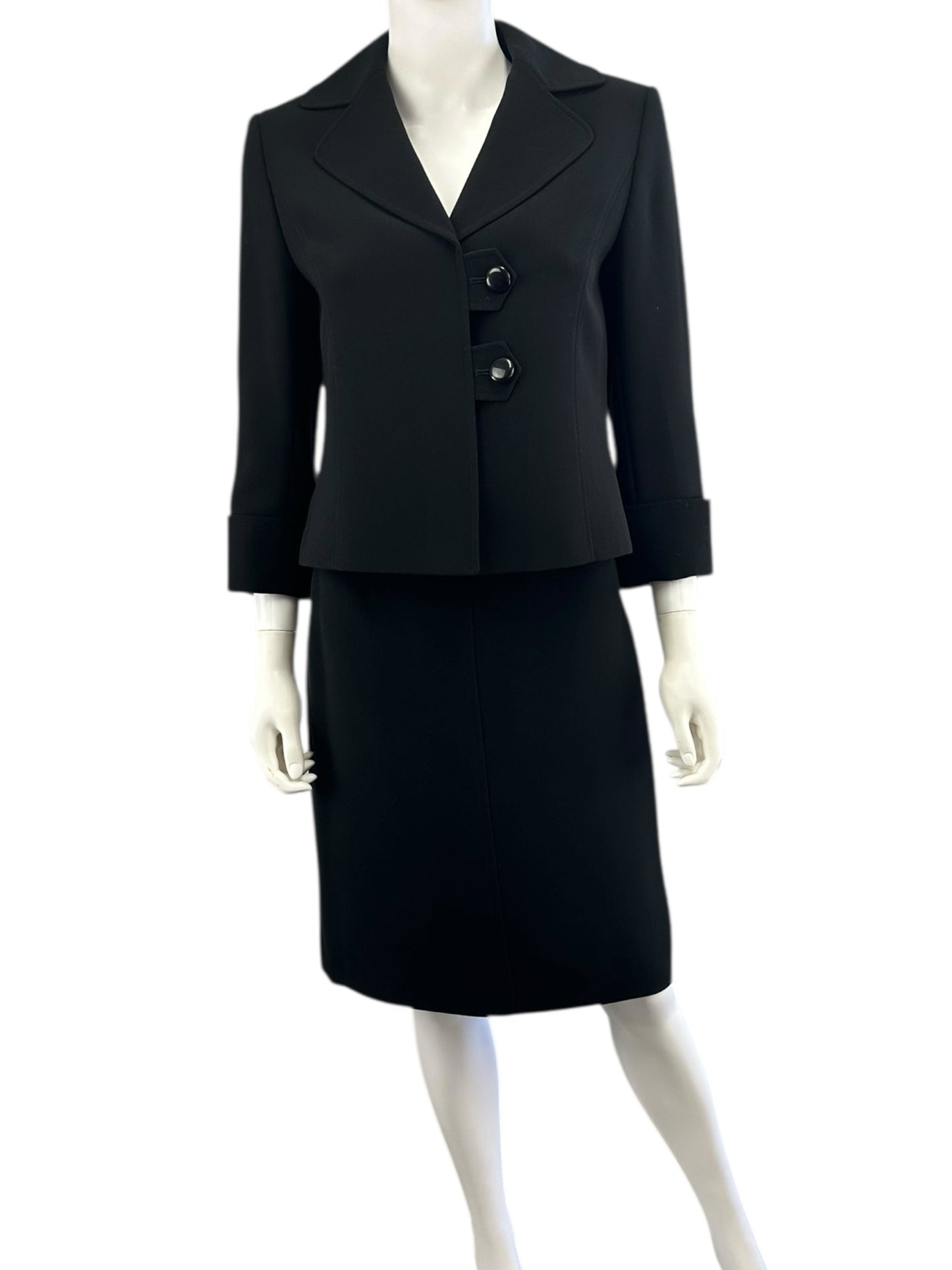 TAHARI Black Skirt Suit Size 4