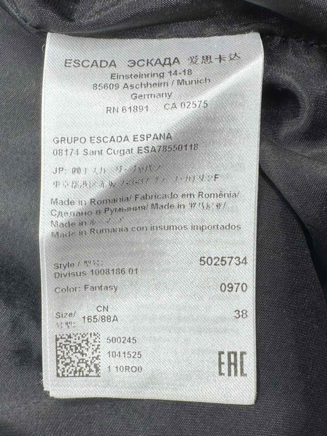 ESCADA Black Abstract Fantasy Plaid Midi Dress Size 38