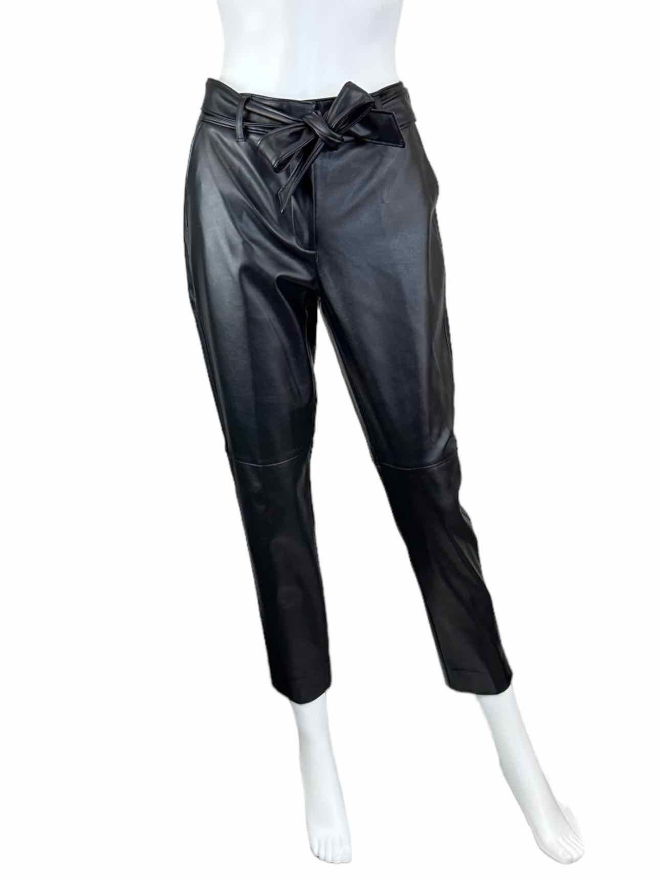 White House Black Market Black Vegan Leather Size 4 BASE Pants