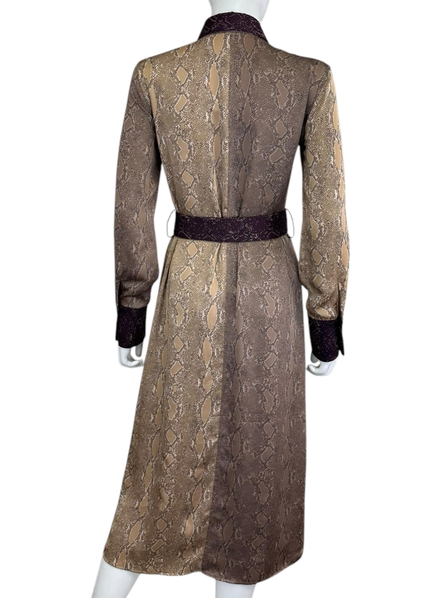 EQUIPMENT Brown Snakeskin Maxi Dress Size XS