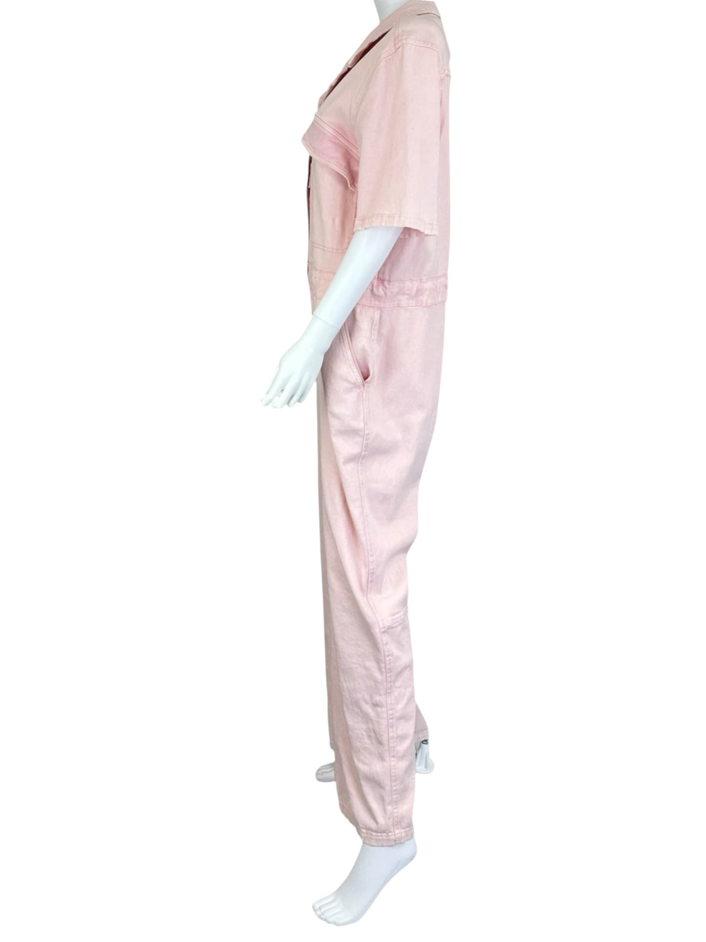 FAHERTY Light Pink Organic Cotton Jumpsuit Size L