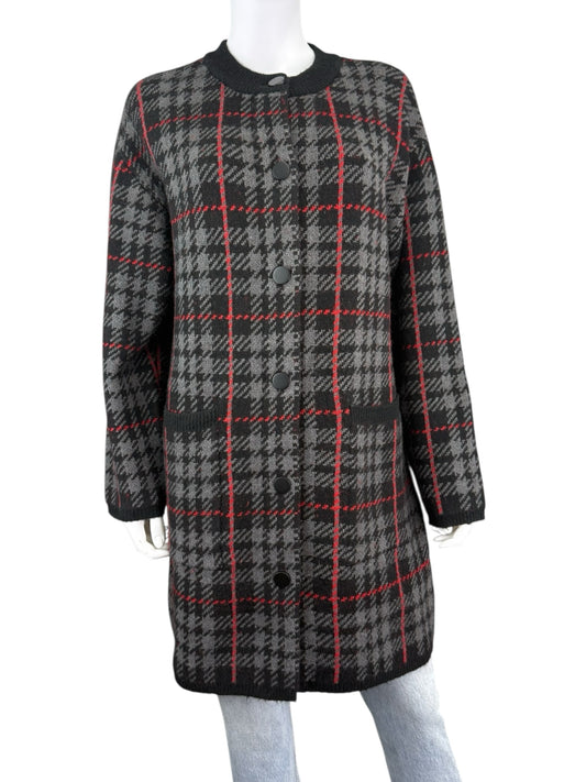 SANCTUARY NWT Black Plaid Knit Jacket Size S