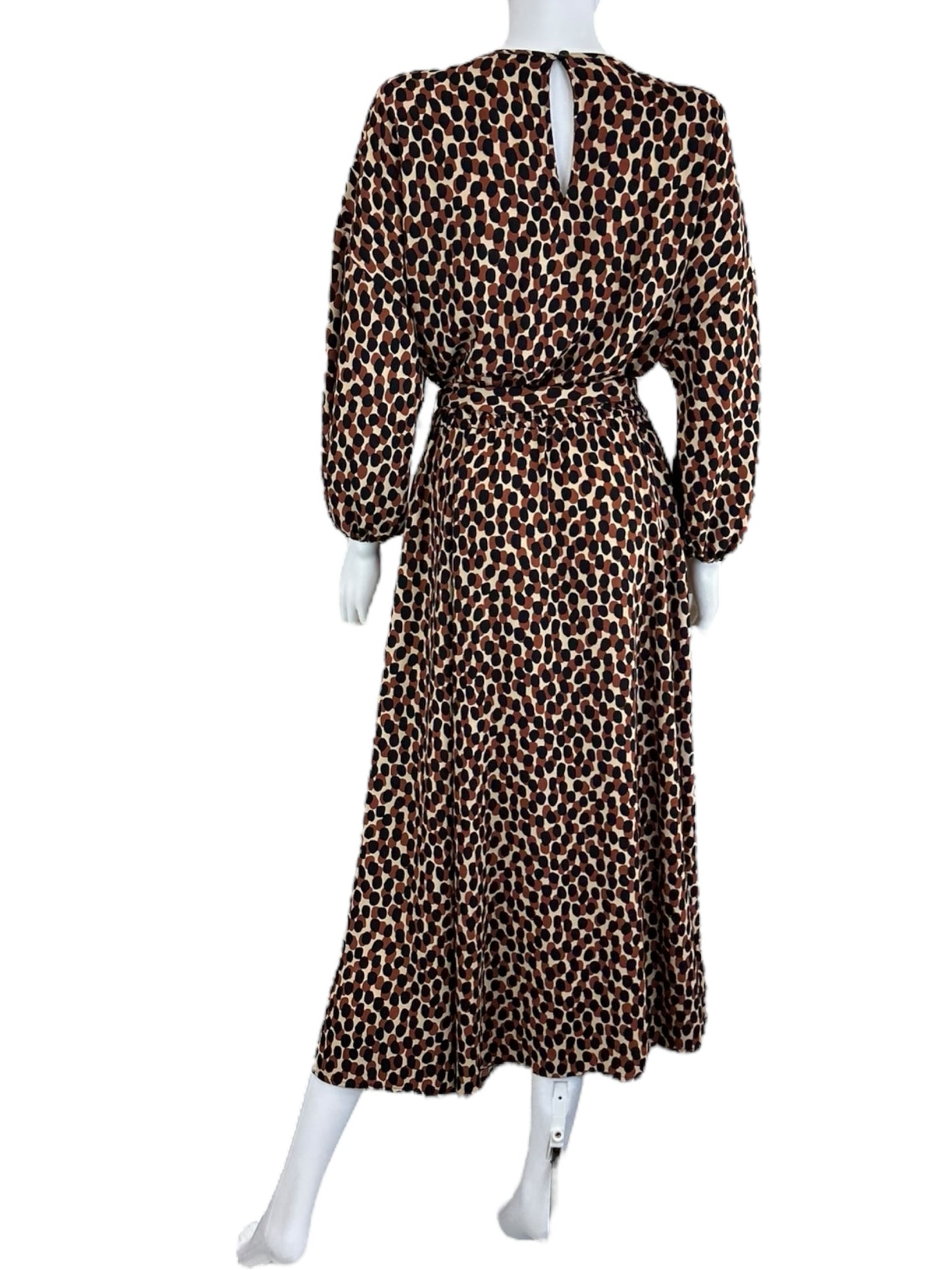 Kate Spade Brown Black and Cream Cocktail Dress Size L