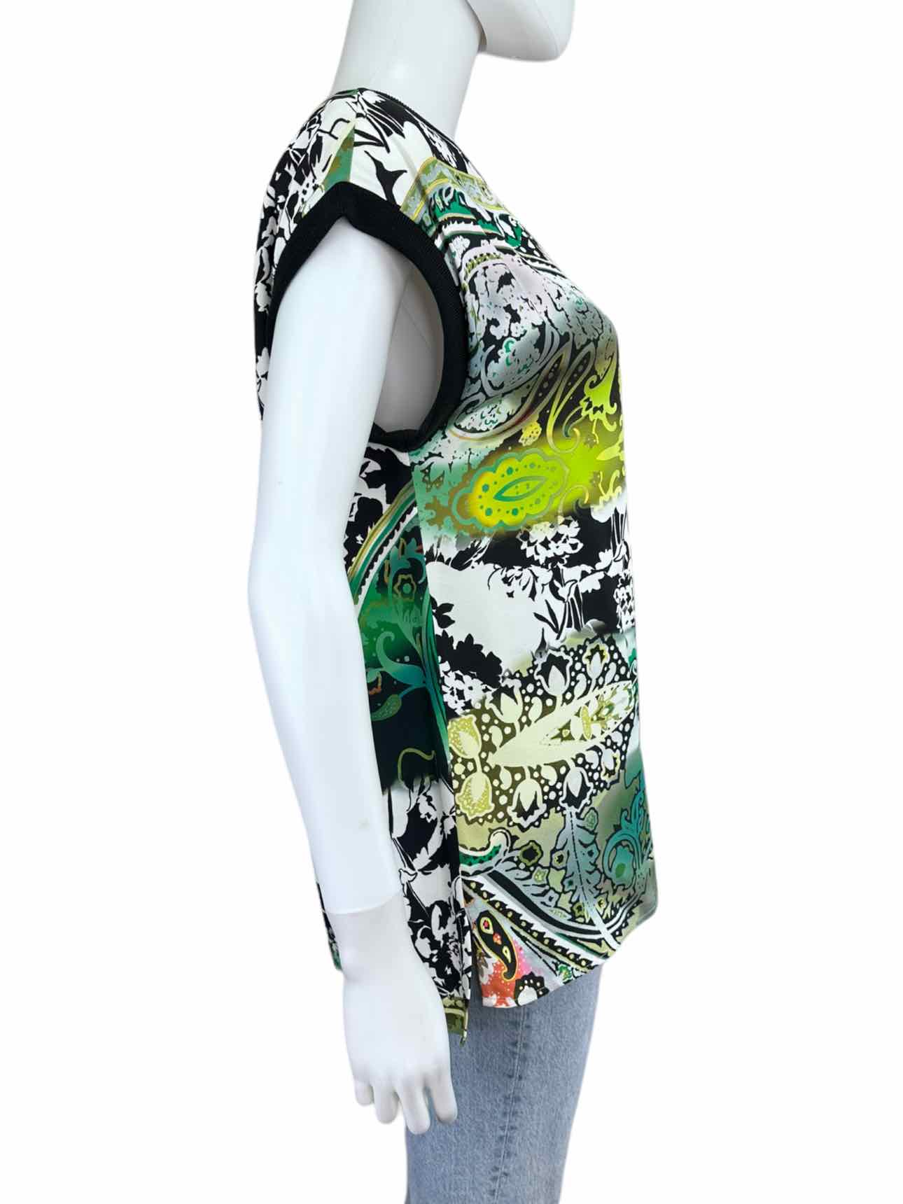 ETRO Green Paisley Print Popover Top Size 42