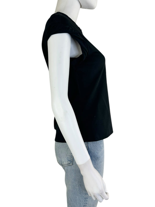 Tory Burch Black 100% Cotton Knit Top Size M